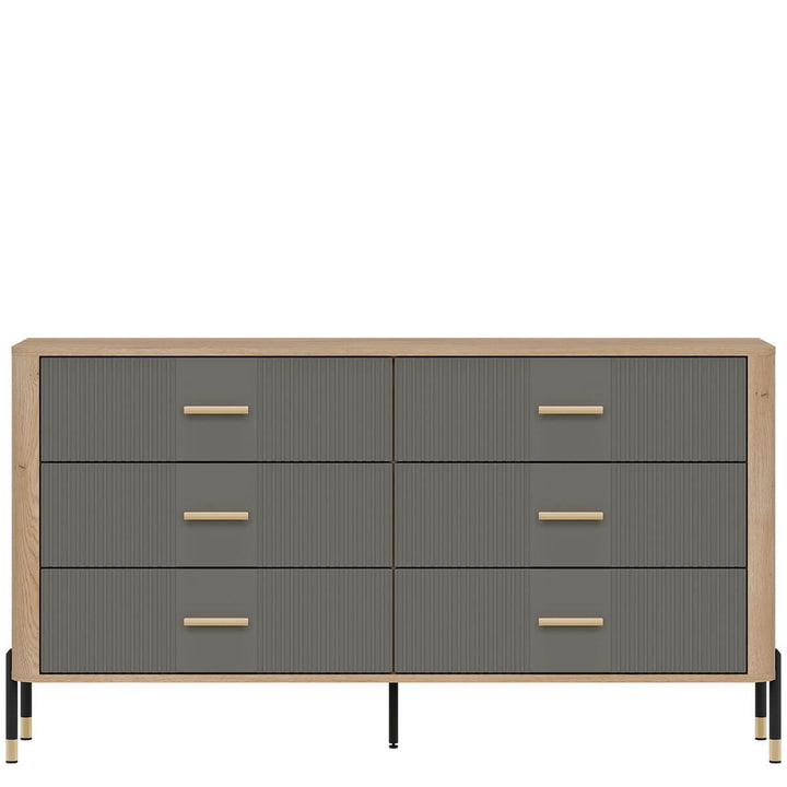 Фото комода DANTE LIVEO DT05 дуб кремона торро / сірий / золоті ручки