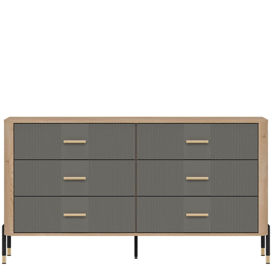 Фото комода DANTE LIVEO DT05 дуб кремона торро / сірий / золоті ручки