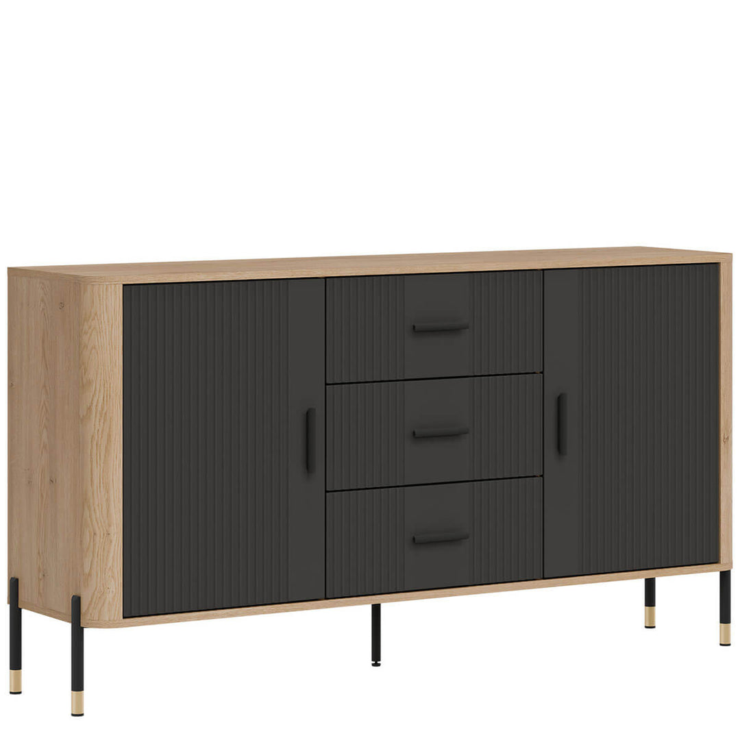 Фото вигляду зліва комода DANTE LIVEO DT06 дуб кремона торро / антрацит / чорні ручки