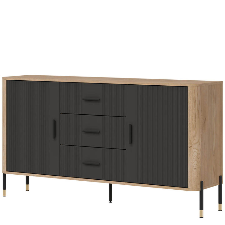 Фото вигляду справа комода DANTE LIVEO DT06 дуб кремона торро / антрацит / чорні ручки