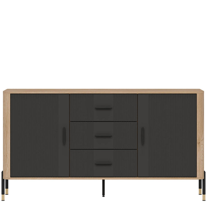 Фото комода DANTE LIVEO DT06 дуб кремона торро / антрацит / чорні ручки