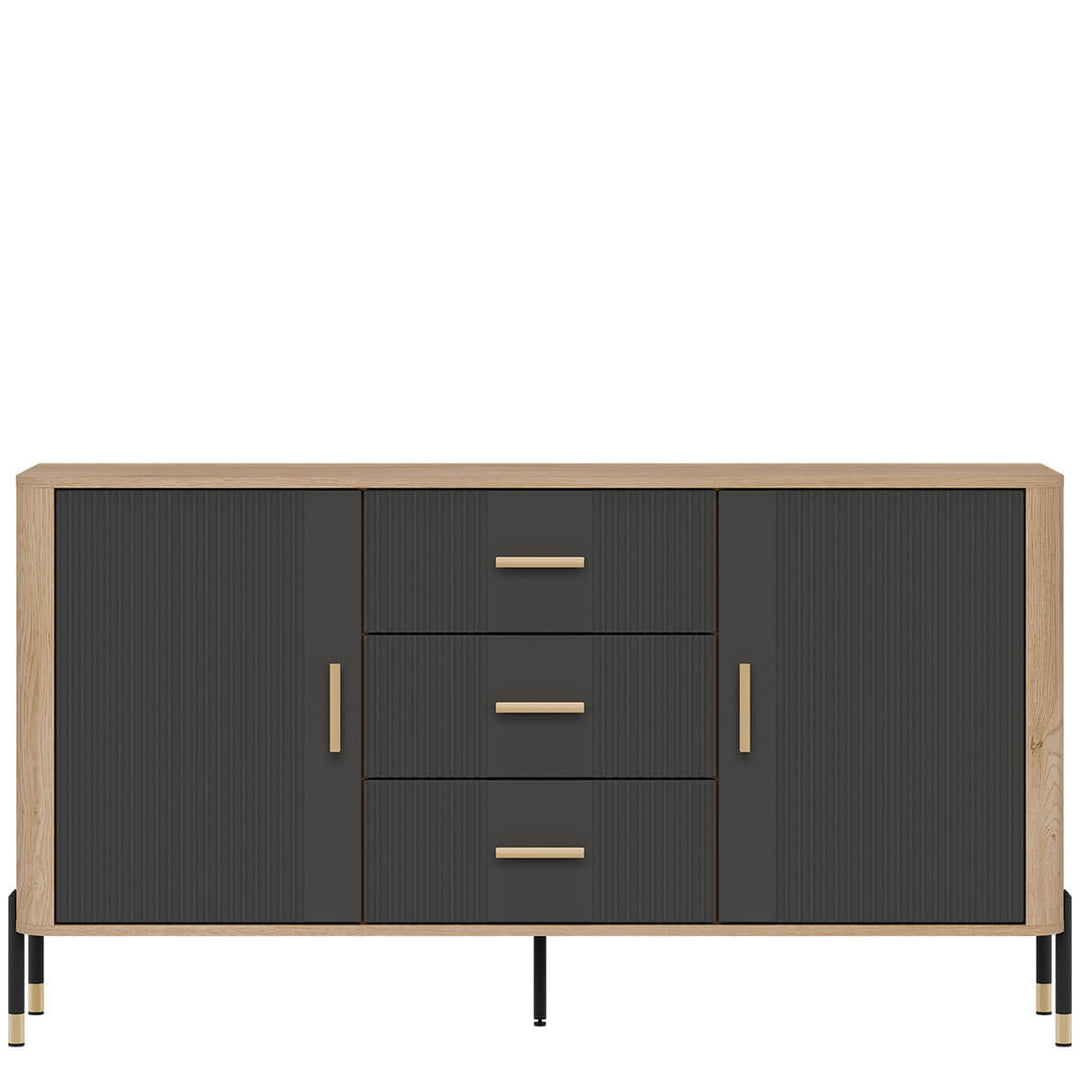 Фото комода DANTE LIVEO DT06 дуб кремона торро / антрацит / золоті ручки