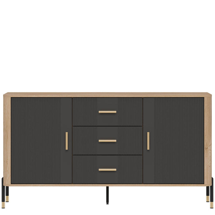 Фото комода DANTE LIVEO DT06 дуб кремона торро / антрацит / золоті ручки