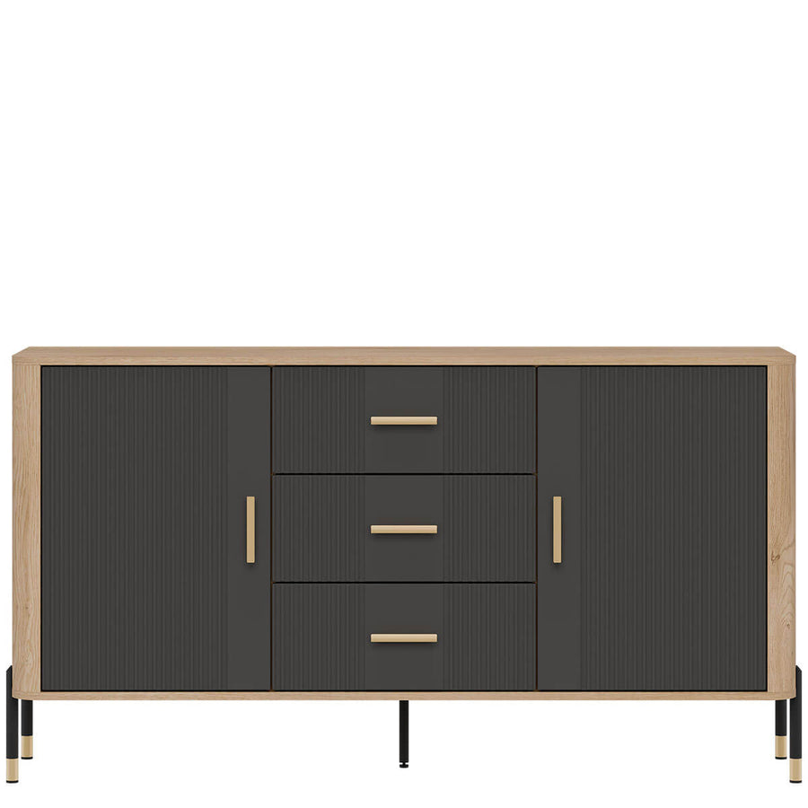 Фото комода DANTE LIVEO DT06 дуб кремона торро / антрацит / золоті ручки