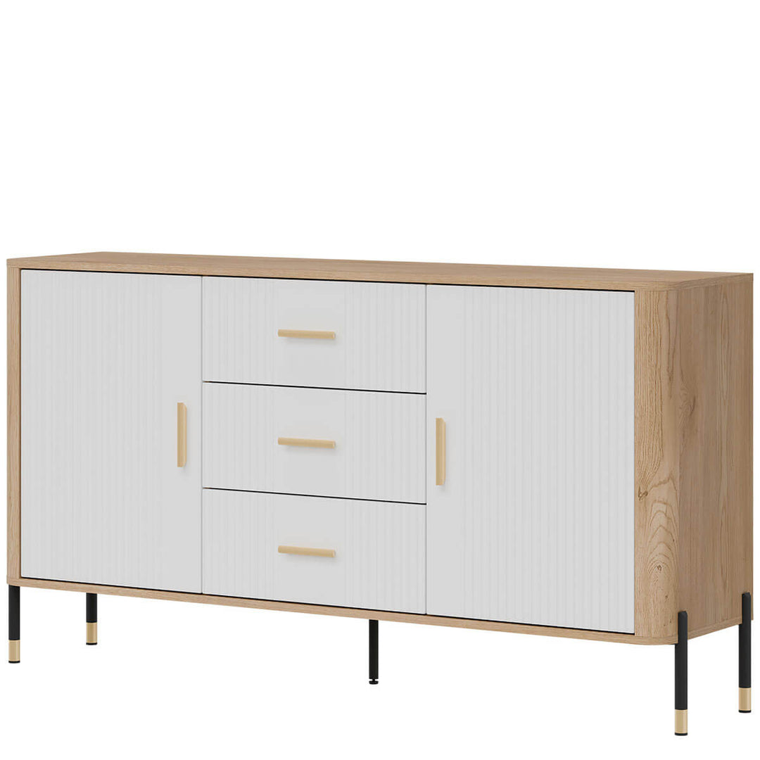 Фото вигляду справа комода DANTE LIVEO DT06 дуб кремона торро / білий / золоті ручки