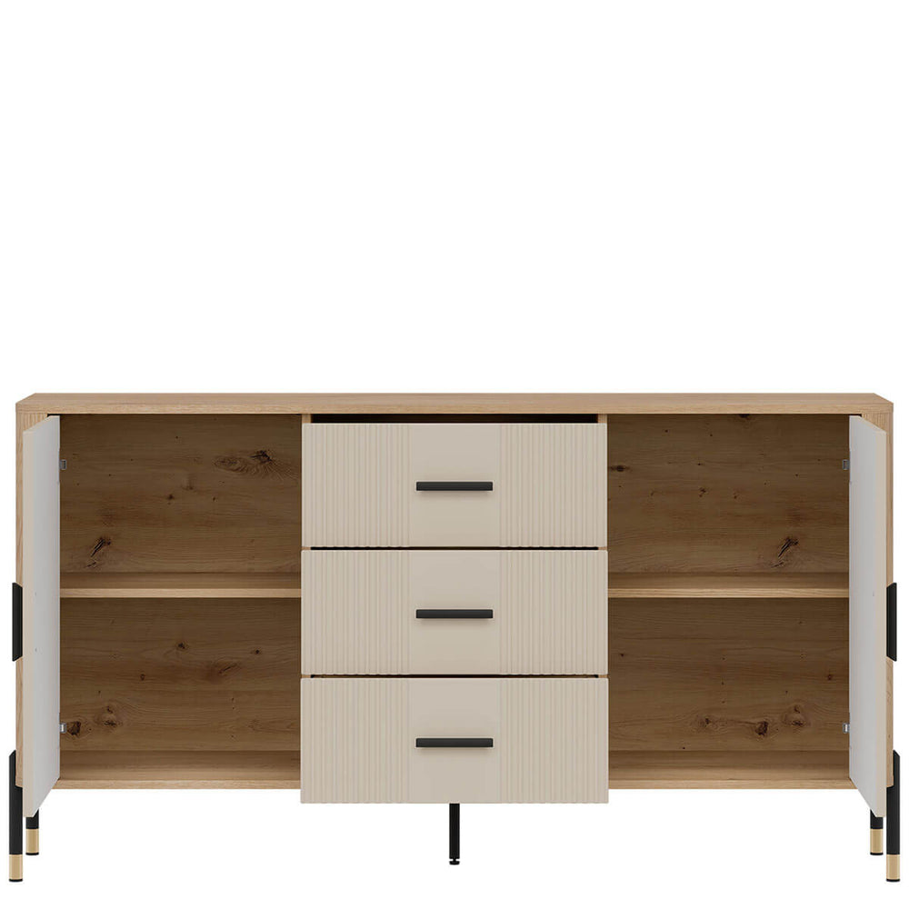 Фото наповнення комода DANTE LIVEO DT06 дуб кремона торро / кашемір / чорні ручки