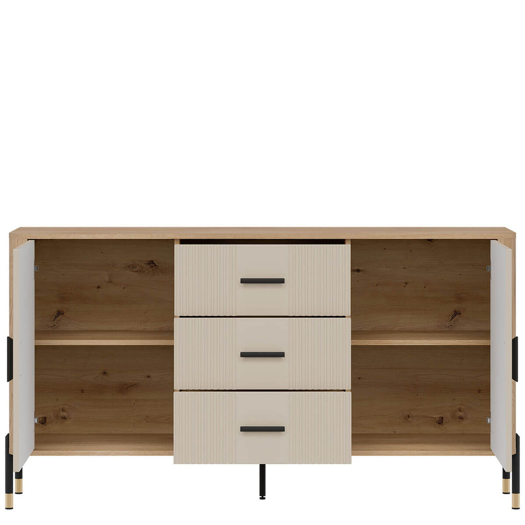 Фото наповнення комода DANTE LIVEO DT06 дуб кремона торро / кашемір / чорні ручки