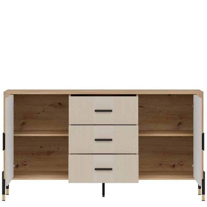 Фото наповнення комода DANTE LIVEO DT06 дуб кремона торро / кашемір / чорні ручки