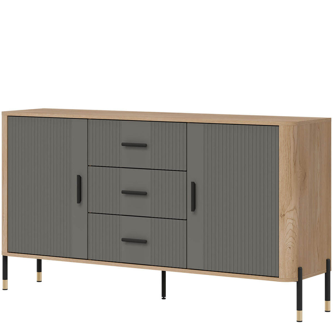 Фото вигляду справа комода DANTE LIVEO DT06 дуб кремона торро / сірий / чорні ручки