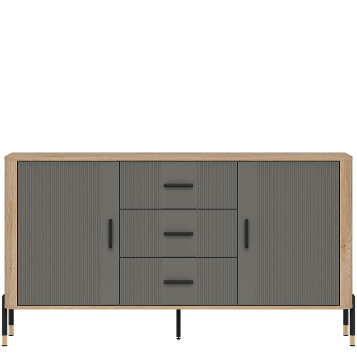 Фото комода DANTE LIVEO DT06 дуб кремона торро / сірий / чорні ручки