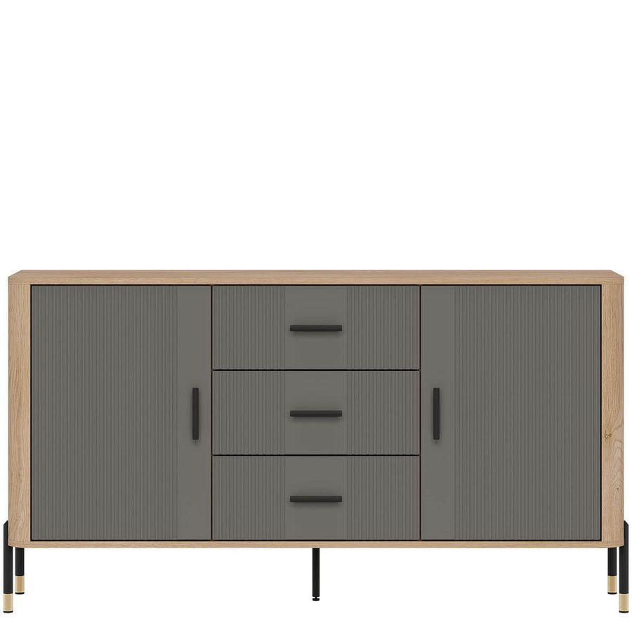 Фото комода DANTE LIVEO DT06 дуб кремона торро / сірий / чорні ручки