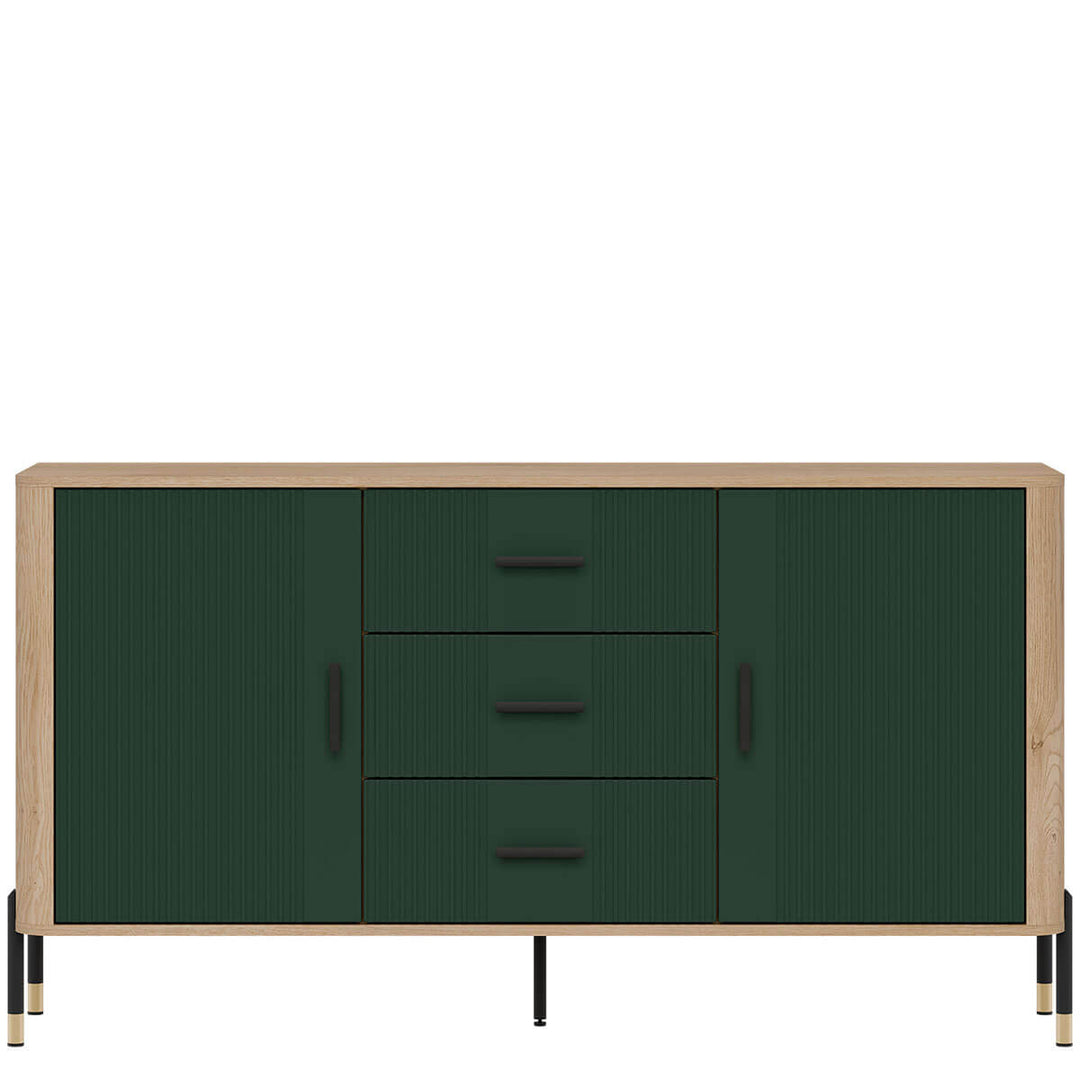 Фото комода DANTE LIVEO DT06 дуб кремона торро / зелений / чорні ручки