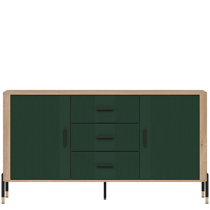 Фото комода DANTE LIVEO DT06 дуб кремона торро / зелений / чорні ручки