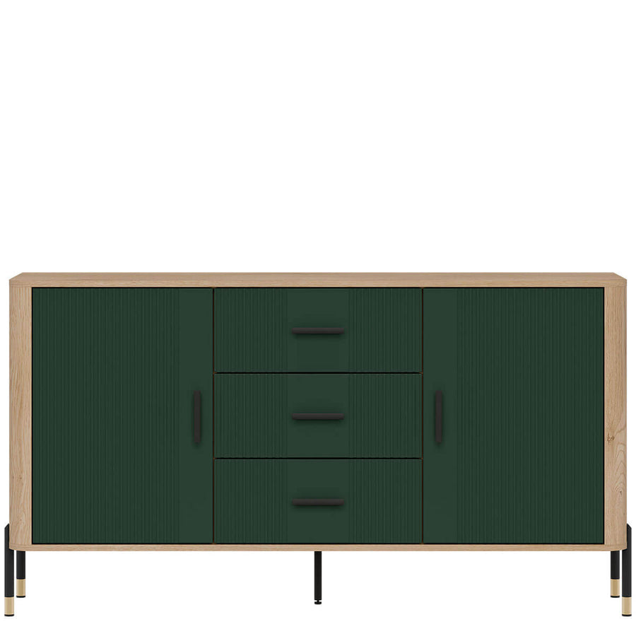 Фото комода DANTE LIVEO DT06 дуб кремона торро / зелений / чорні ручки