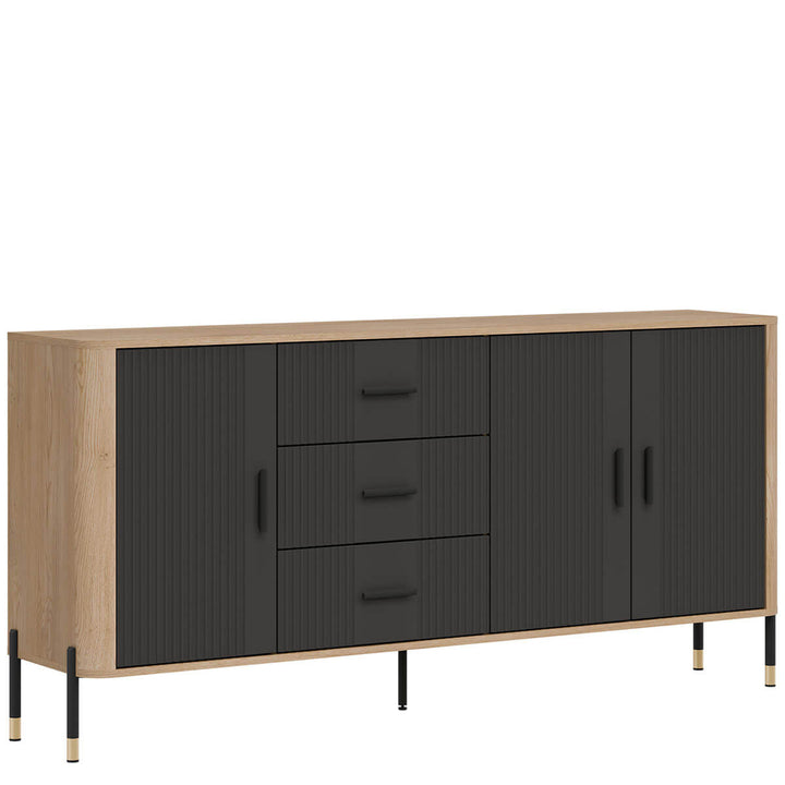 Фото вигляду зліва комода DANTE LIVEO DT07 дуб кремона торро / антрацит / чорні ручки