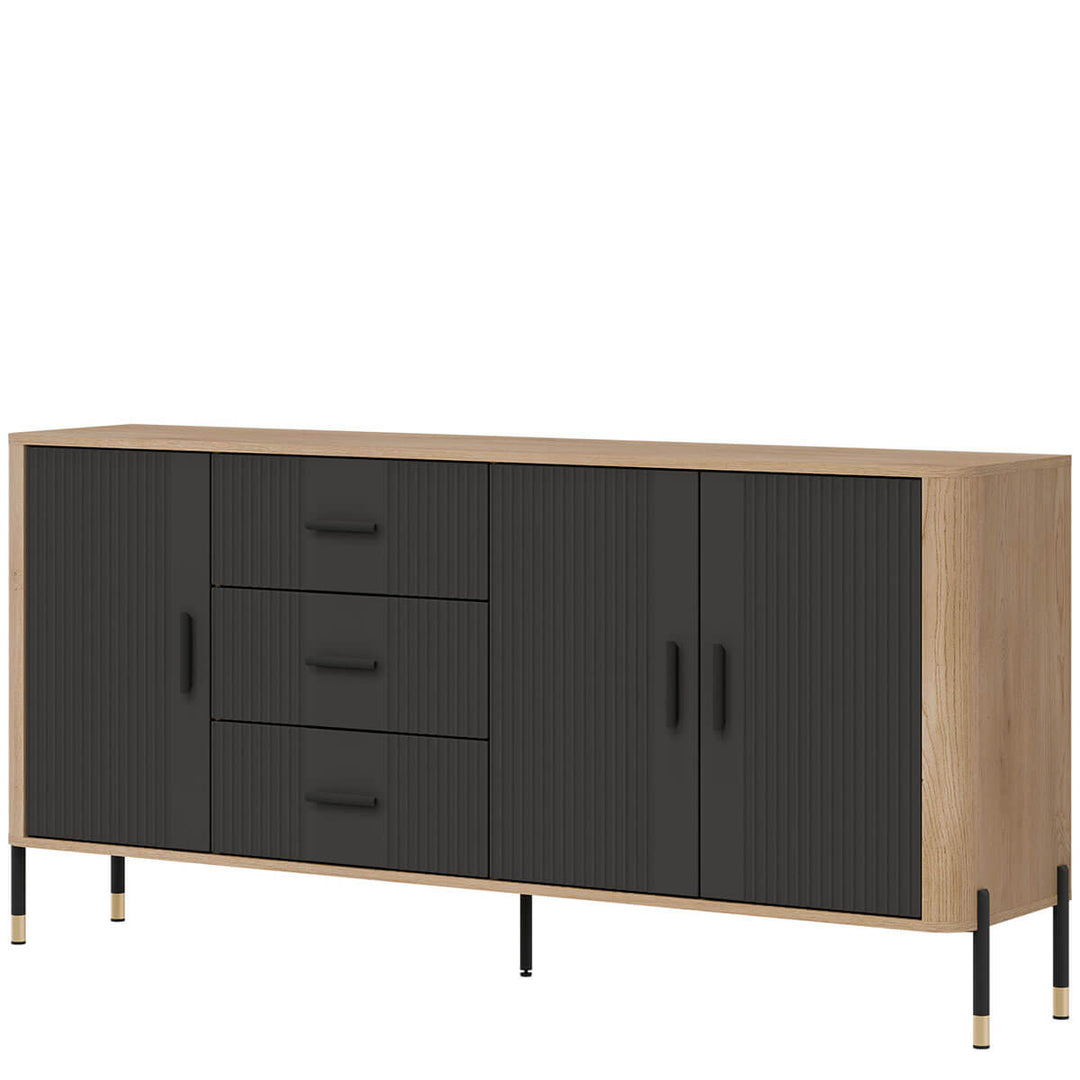 Фото вигляду справа комода DANTE LIVEO DT07 дуб кремона торро / антрацит / чорні ручки