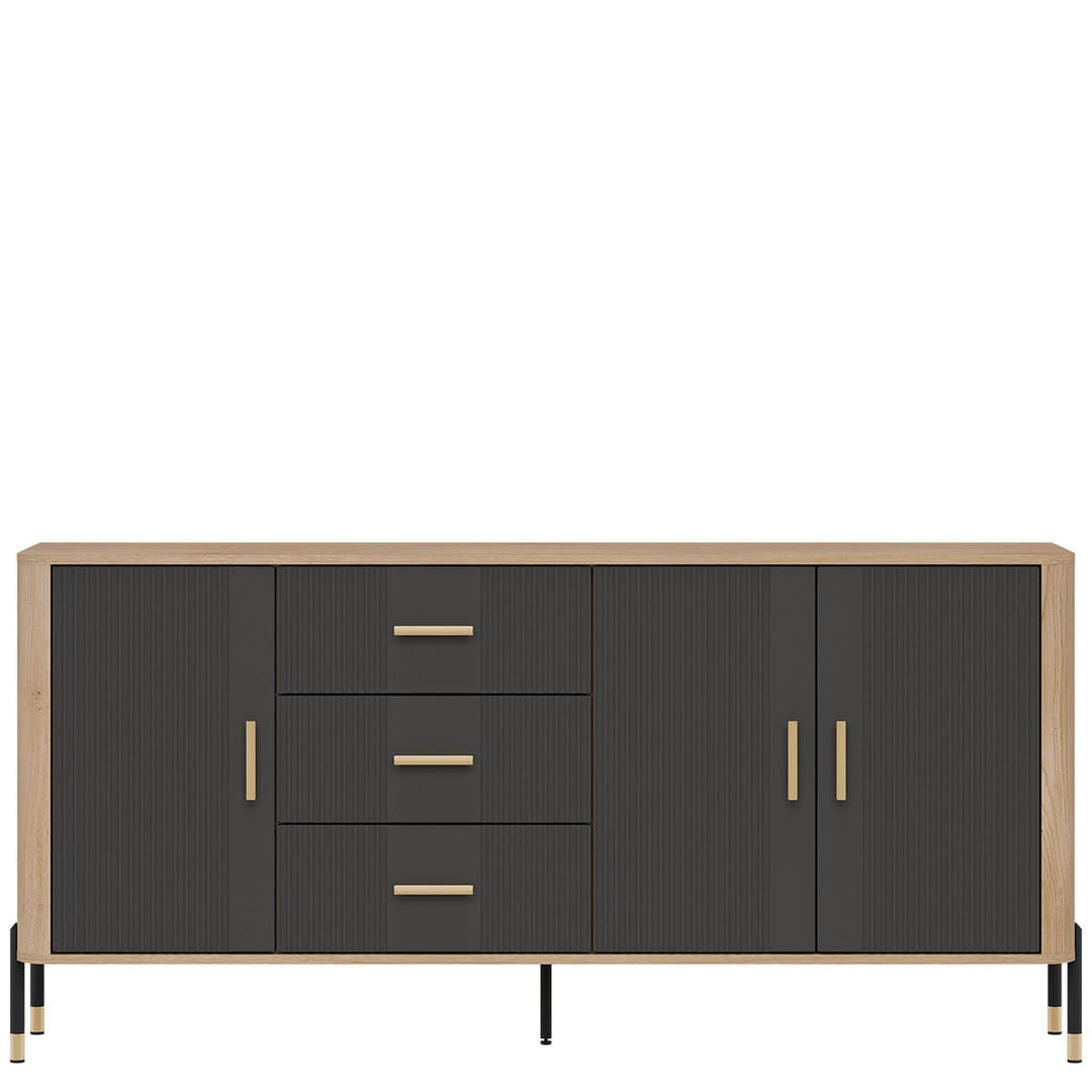 Фото комода DANTE LIVEO DT07 дуб кремона торро / антрацит / золоті ручки