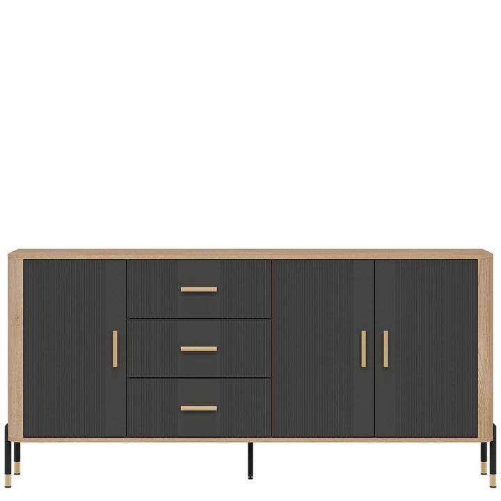 Фото комода DANTE LIVEO DT07 дуб кремона торро / антрацит / золоті ручки