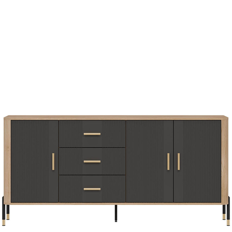 Фото комода DANTE LIVEO DT07 дуб кремона торро / антрацит / золоті ручки