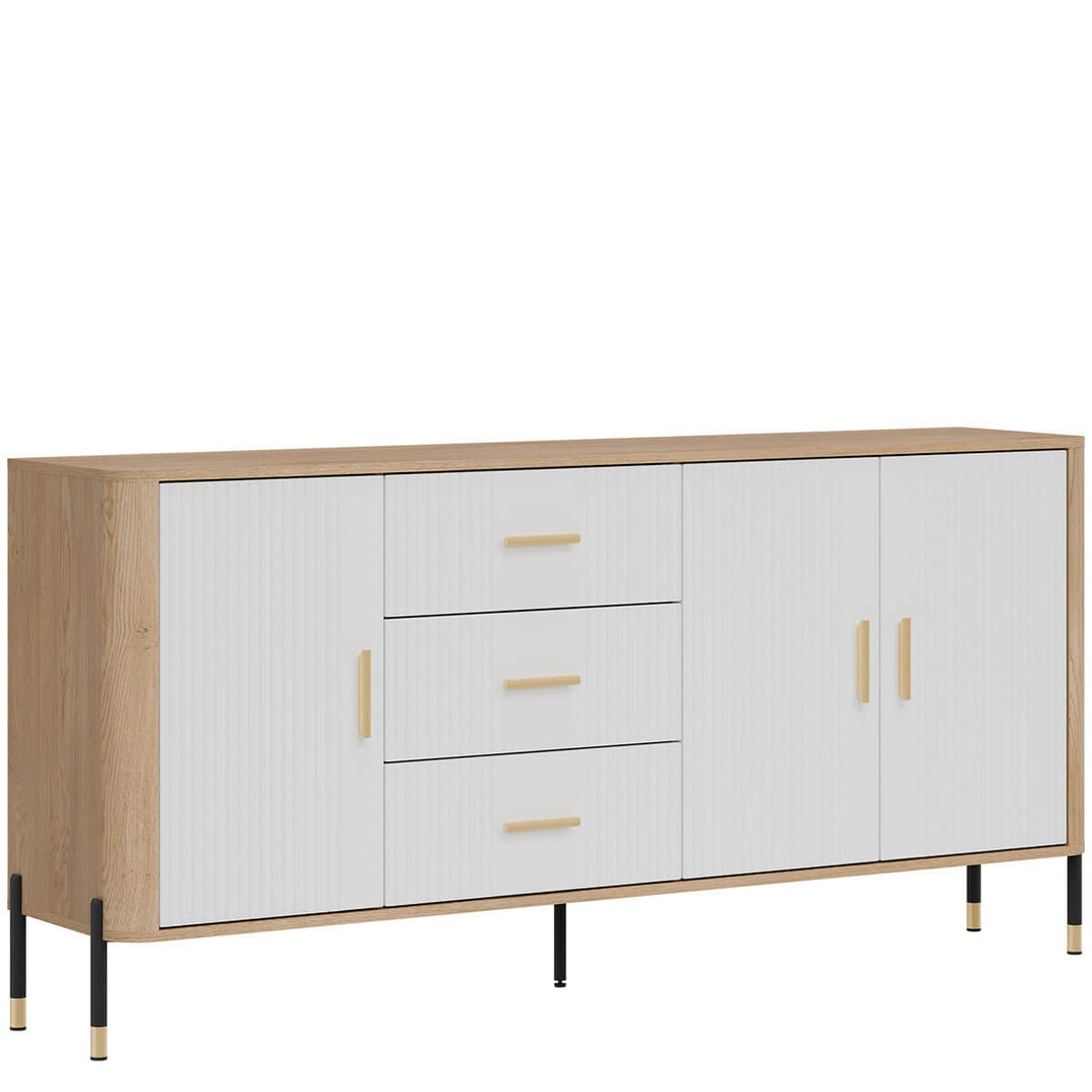 Фото вигляду зліва комода DANTE LIVEO DT07 дуб кремона торро / білий / золоті ручки