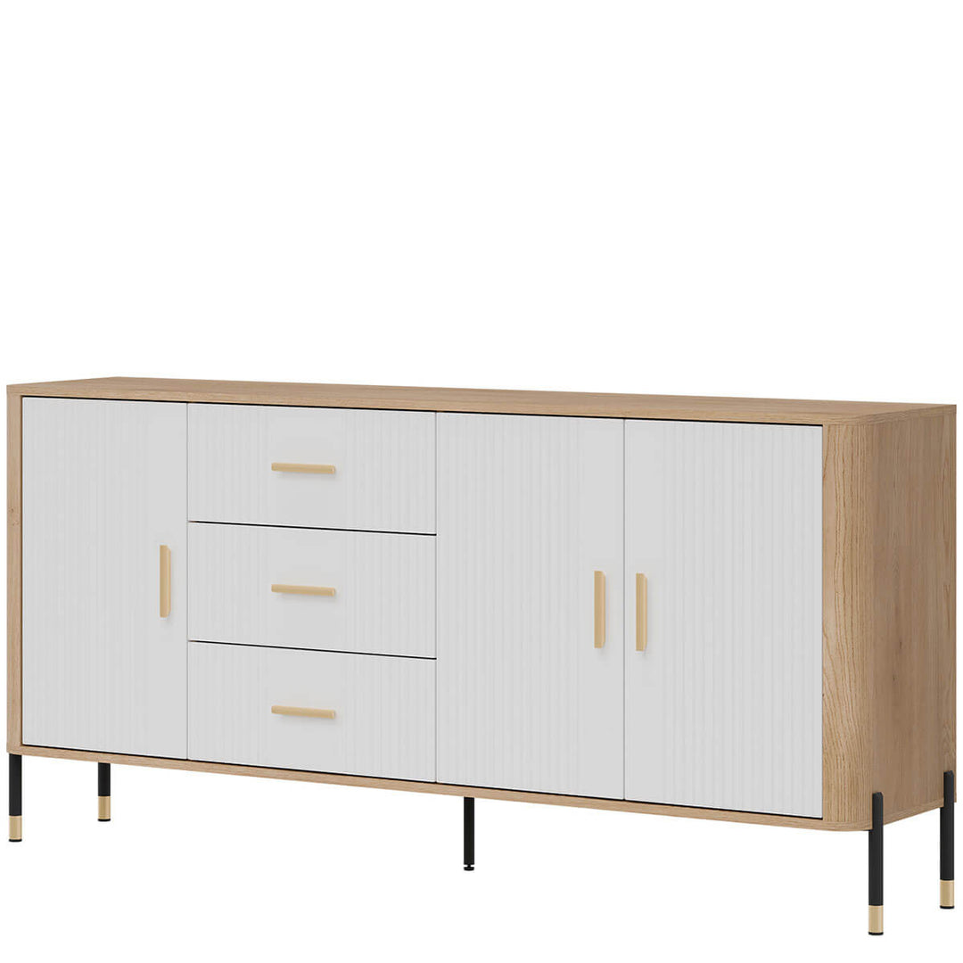 Фото вигляду справа комода DANTE LIVEO DT07 дуб кремона торро / білий / золоті ручки