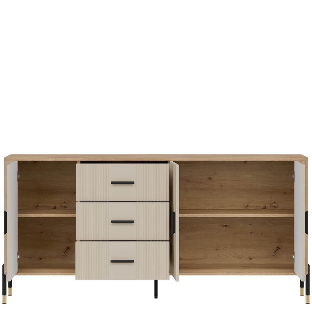 Фото наповнення комода DANTE LIVEO DT07 дуб кремона торро / кашемір / чорні ручки