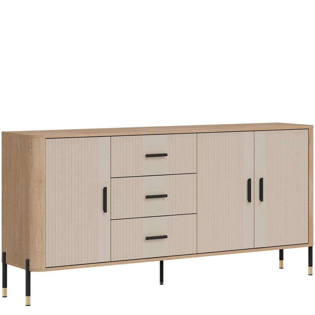 Фото вигляду зліва комода DANTE LIVEO DT07 дуб кремона торро / кашемір / чорні ручки