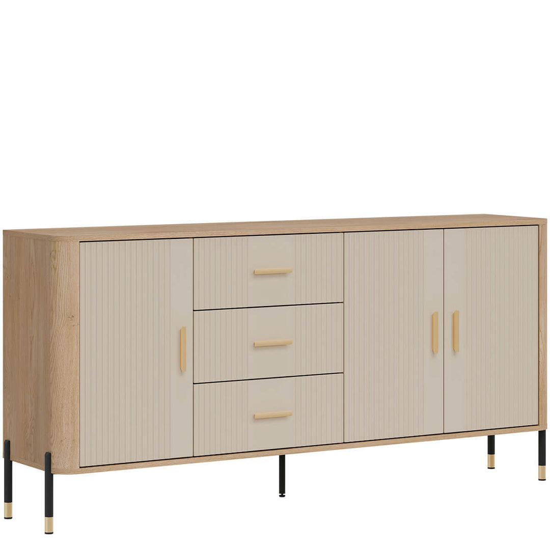 Фото вигляду зліва комода DANTE LIVEO DT07 дуб кремона торро / кашемір / золоті ручки