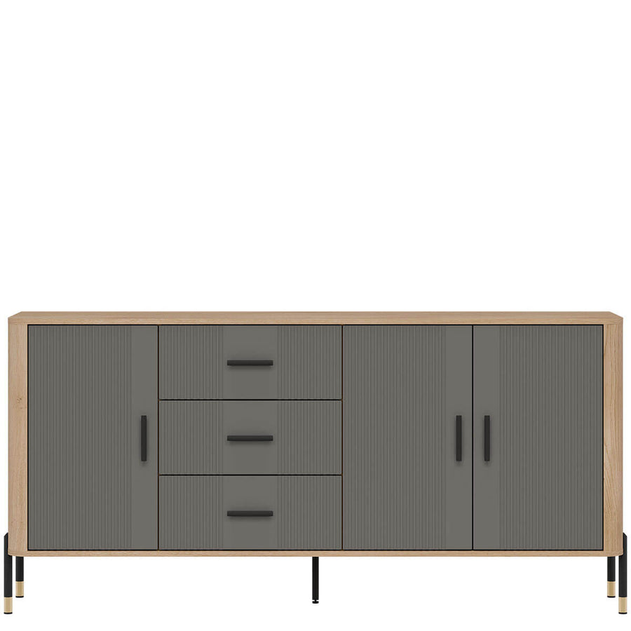 Фото комода DANTE LIVEO DT07 дуб кремона торро / сірий / чорні ручки