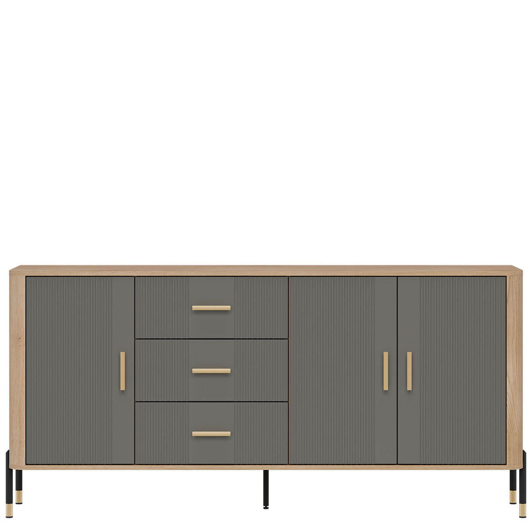 Фото комода DANTE LIVEO DT07 дуб кремона торро / сірий / золоті ручки