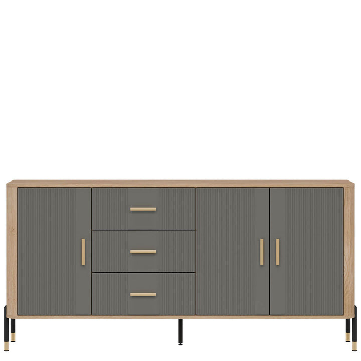 Фото комода DANTE LIVEO DT07 дуб кремона торро / сірий / золоті ручки