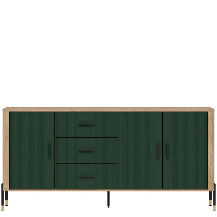 Фото комода DANTE LIVEO DT07 дуб кремона торро / зелений / чорні ручки