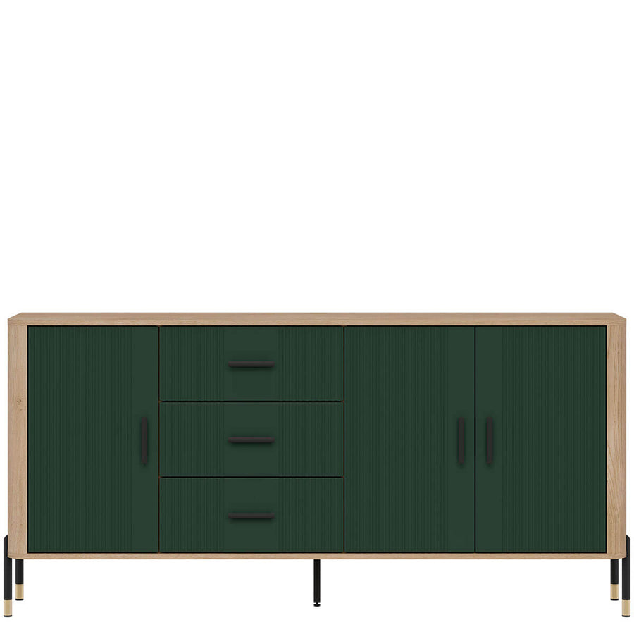 Фото комода DANTE LIVEO DT07 дуб кремона торро / зелений / чорні ручки