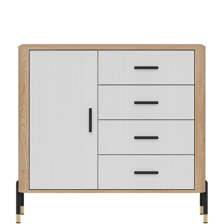 Фото комода DANTE LIVEO DT08 дуб кремона торро / білий / чорні ручки