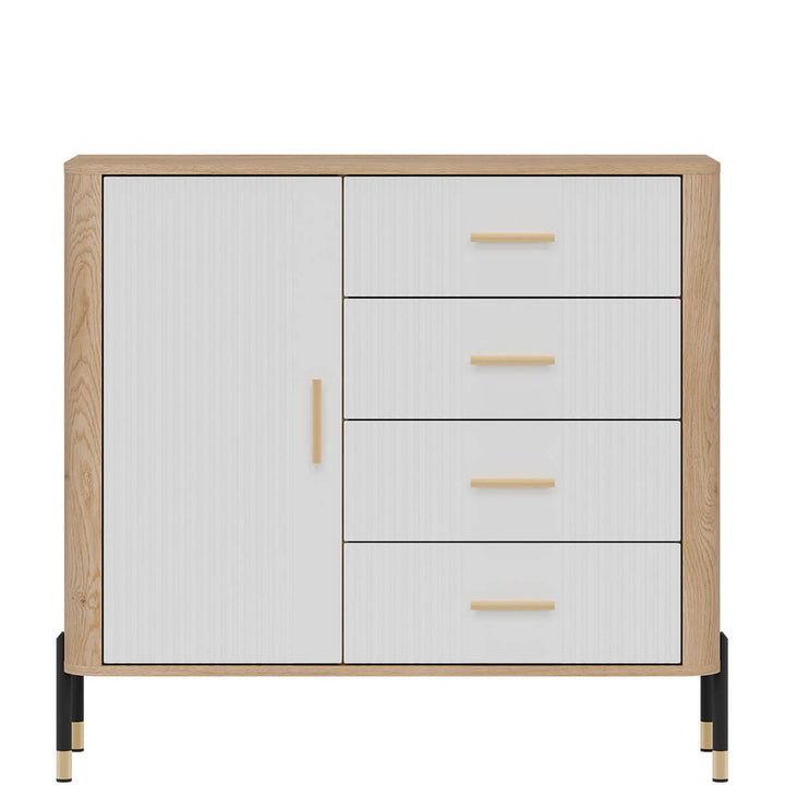 Фото комода DANTE LIVEO DT08 дуб кремона торро / білий / золоті ручки