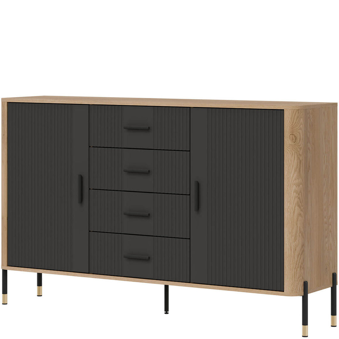 Фото вигляду справа комода DANTE LIVEO DT09 дуб кремона торро / антрацит / чорні ручки