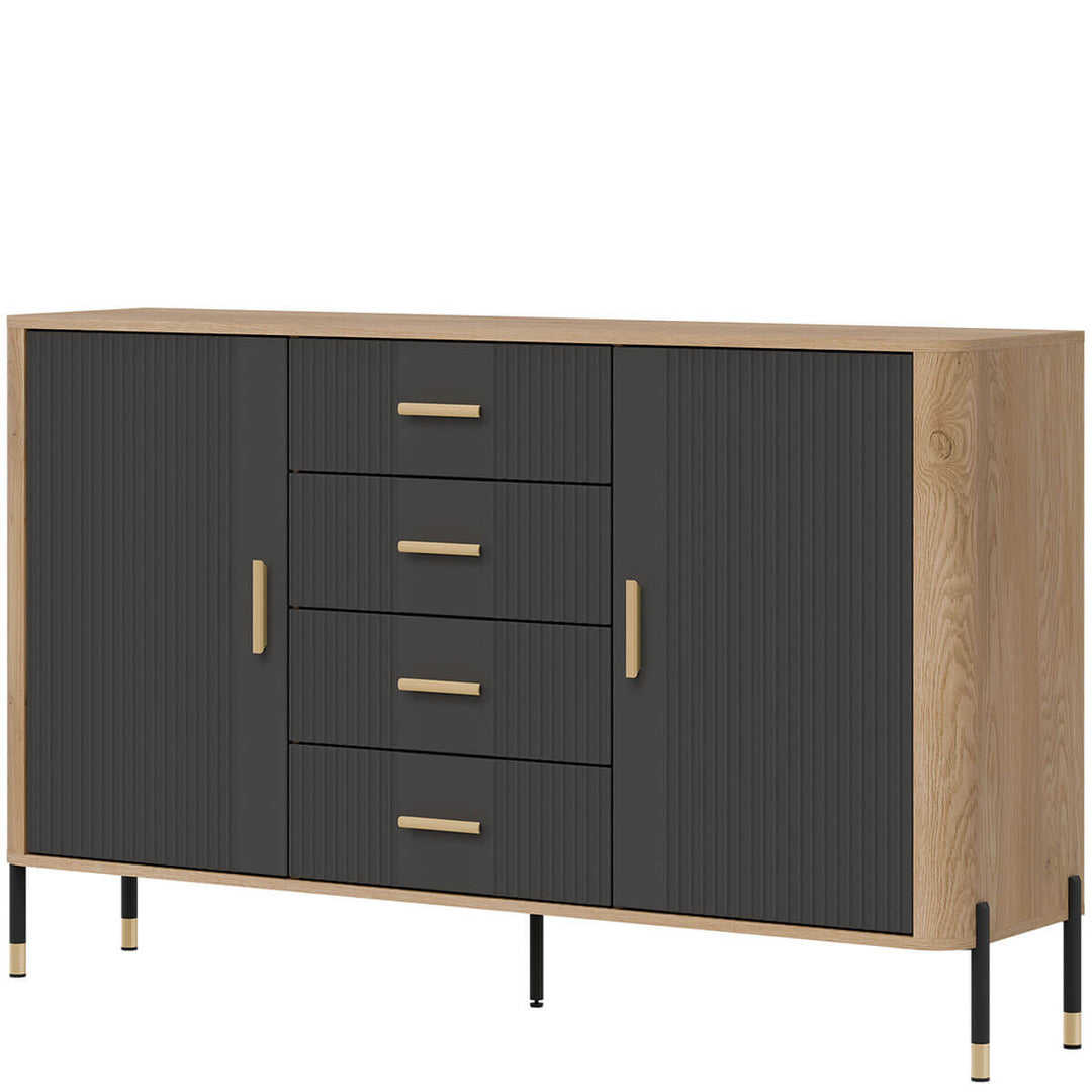 Фото вигляду справа комода DANTE LIVEO DT09 дуб кремона торро / антрацит / золоті ручки