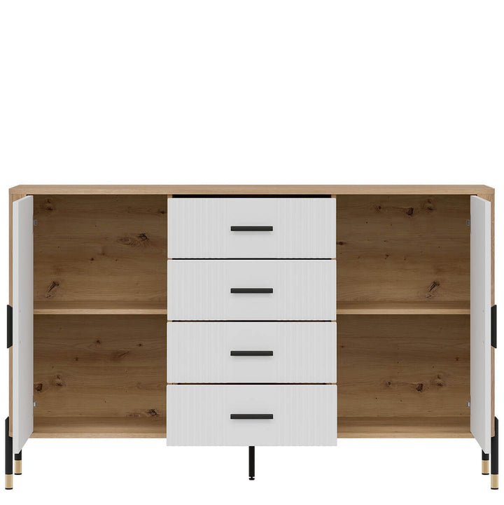 Фото наповнення комода DANTE LIVEO DT09 дуб кремона торро / білий / чорні ручки