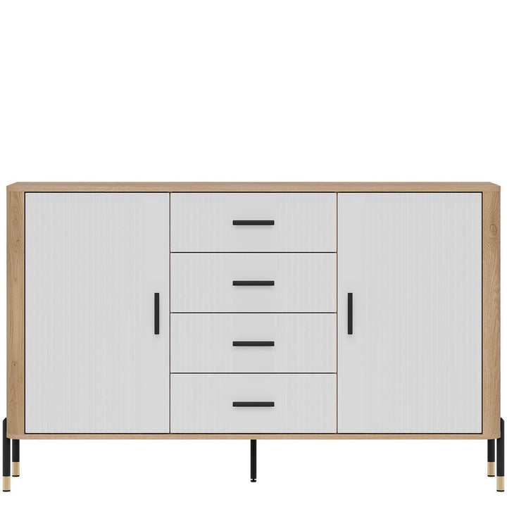 Фото комода DANTE LIVEO DT09 дуб кремона торро / білий / чорні ручки