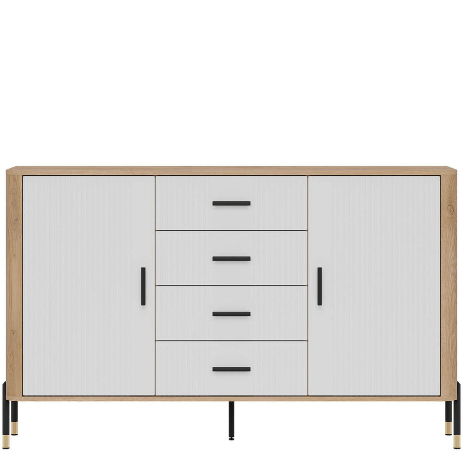 Фото комода DANTE LIVEO DT09 дуб кремона торро / білий / чорні ручки