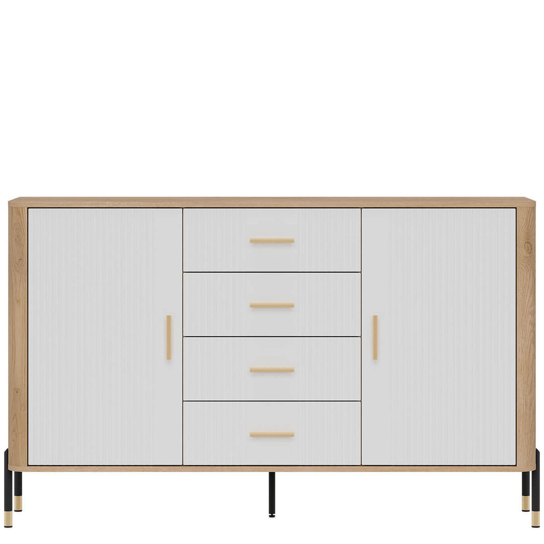 Фото комода DANTE LIVEO DT09 дуб кремона торро / білий / золоті ручки