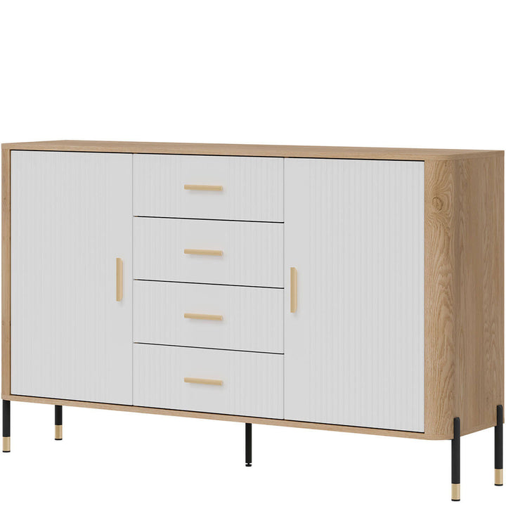 Фото вигляду справа комода DANTE LIVEO DT09 дуб кремона торро / білий / золоті ручки