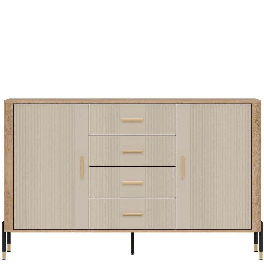 Фото комода DANTE LIVEO DT09 дуб кремона торро / кашемір / золоті ручки