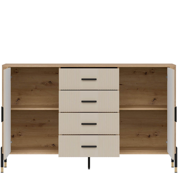 Фото наповнення комода DANTE LIVEO DT09 дуб кремона торро / кашемір / чорні ручки