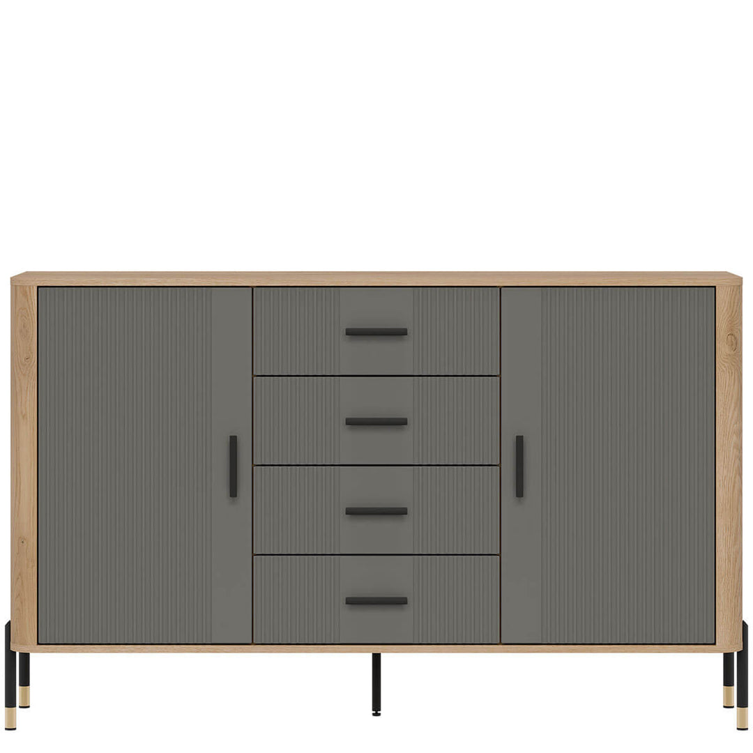 Фото комода DANTE LIVEO DT09 дуб кремона торро / сірий / чорні ручки