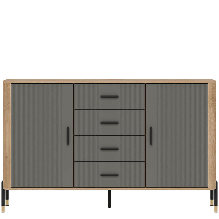 Фото комода DANTE LIVEO DT09 дуб кремона торро / сірий / чорні ручки