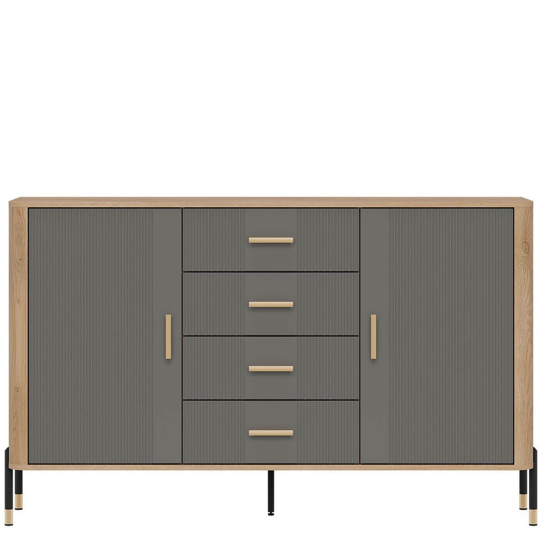 Фото комода DANTE LIVEO DT09 дуб кремона торро / сірий / золоті ручки