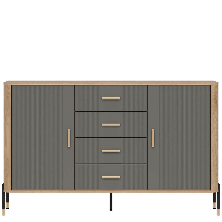 Фото комода DANTE LIVEO DT09 дуб кремона торро / сірий / золоті ручки