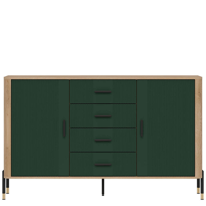 Фото комода DANTE LIVEO DT09 дуб кремона торро / зелений / чорні ручки