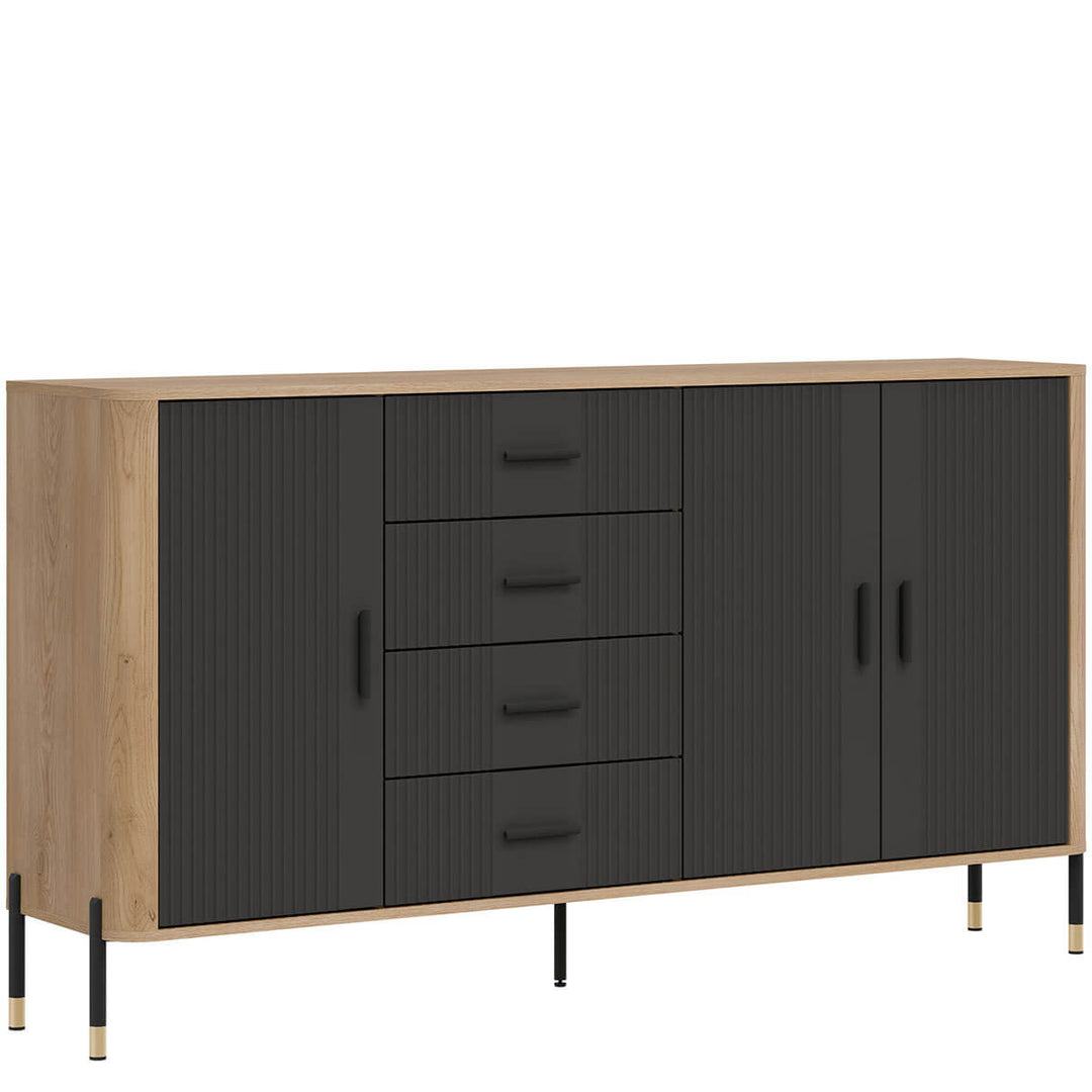 Фото вигляду зліва комода DANTE LIVEO DT10 дуб кремона торро / антрацит / чорні ручки